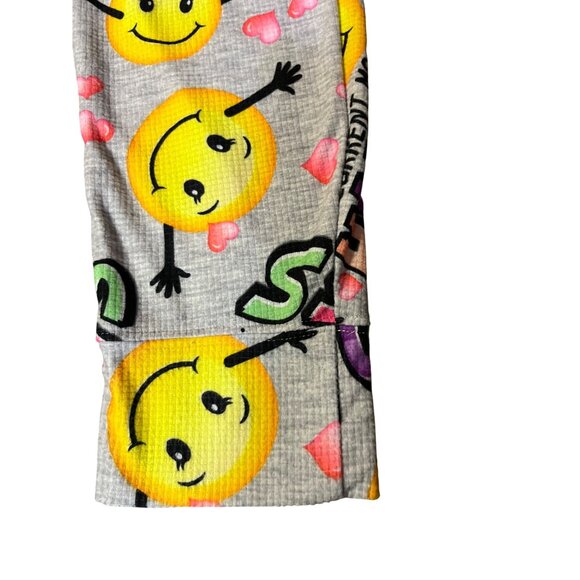 Justice Girls 10 Sleep Pants Jogger Smiley Face Emoji Hugs Current Mood - Picture 8 of 13